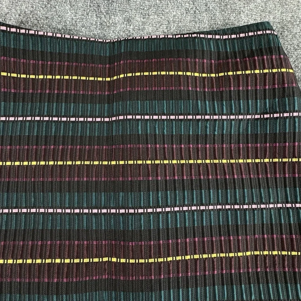 Ann Taylor Factory Skirt Women 6 Multicolor Pencil Stripe Preppy Office Academic